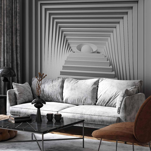 Tapet decorativ cu efect geometric de adâncime