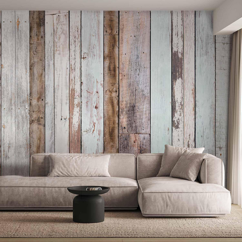 Tapet decorativ cu scânduri multicolore