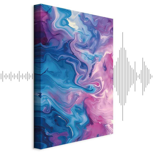 Quadro - Night Flows - Abstract Waves in Shades of Blue and Violet