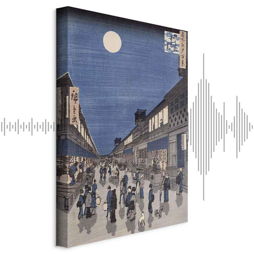 Quadro - Utagawa Hiroshige – Night time view of Saruwaka Street