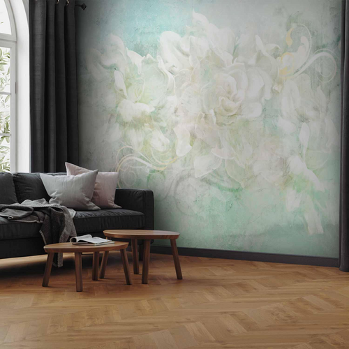 Tapet decorativ cu flori în pasteluri