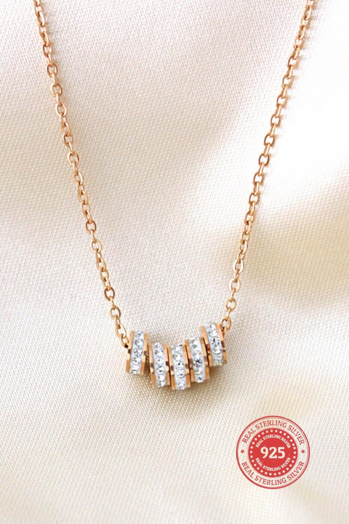 Colier din argint 925 placat cu aur roz de 18K