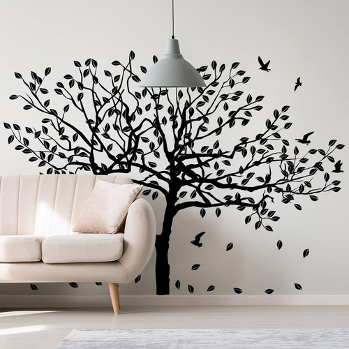 Sticker decorativ de perete cu copac, inspirat de natură