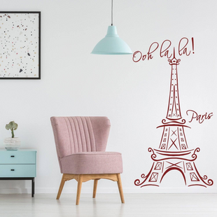 Autocolant mural cu Turnul Eiffel, pentru interior
