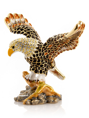 Cutie decorativă Keren Kopal pentru bijuterii, cu cristale austriece și placată cu aur 24K sau argint 925
