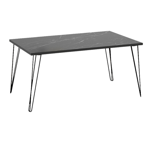 Măsuță de cafea cu efect de marmură neagră 90x55x43 cm