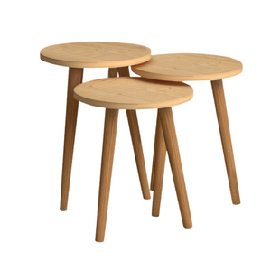 Set de măsuțe de cafea CHIARA, finisaj stejar, 3 piese