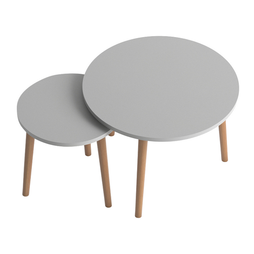 Set măsuțe de cafea alb, 2 piese