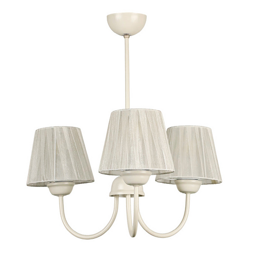 Candelabru crem LUISA cu 3 abajururi textile