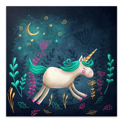 Tablou canvas „Unicorn fermecat” pentru camera copiilor