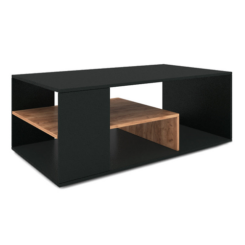 Măsuță de cafea negru – nuc deschis 110 x 60 x 42 cm