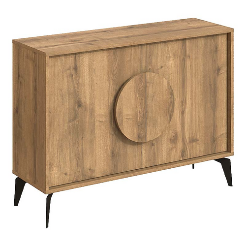 Bufet maro deschis cu aspect de stejar, 110 cm