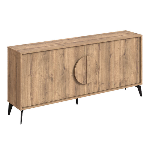 Bufet maro deschis cu aspect de stejar, 180 cm