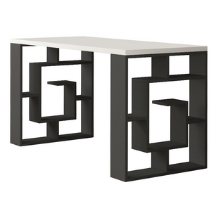 Birou pentru birou de acasă MARBELLE alb cu antracit 140x60 cm