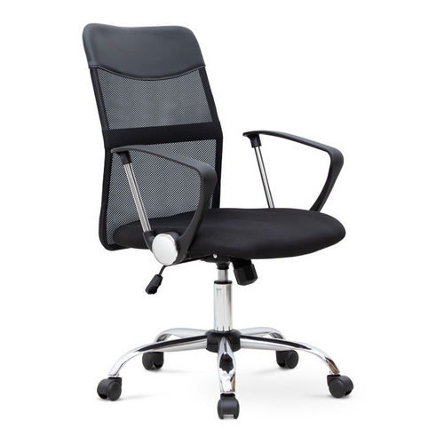 Scaun de birou ergonomic negru, cu spătar Mesh și reglaje multiple