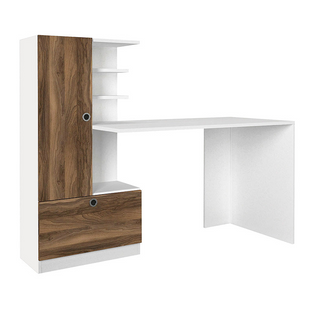 Birou OTHELO alb și nuc - 150x60cm