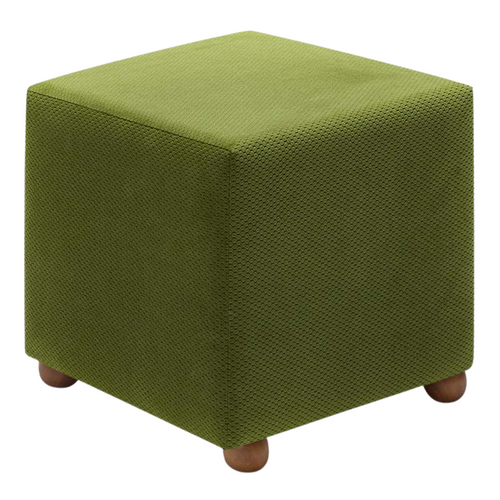 Taburet verde cu tapițerie premium și picioare din lemn de fag
