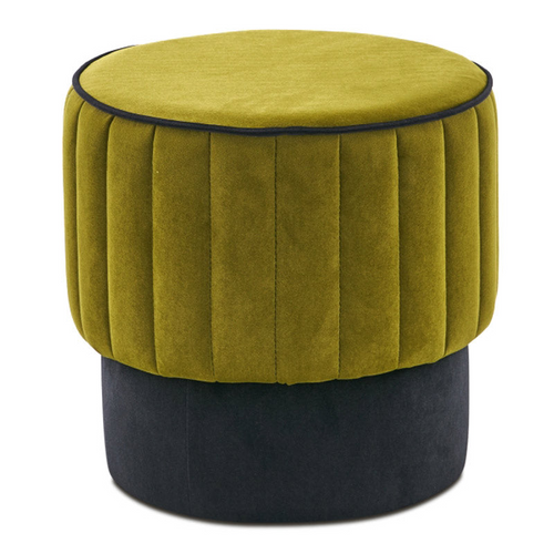Taburet verde din catifea TOMMY, 40 x 40 x 40 cm