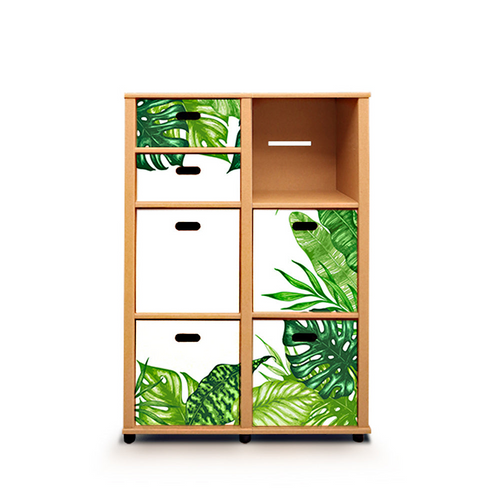 Comodă modulară din carton verde cu sertare