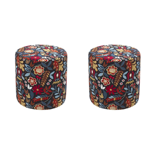 Tabureți cilindrici multicolori, set 2 bucăți