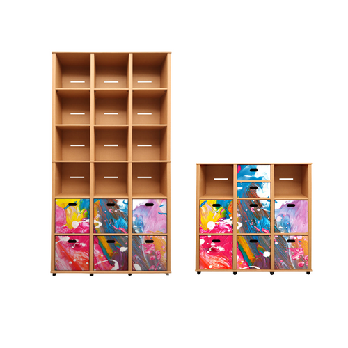 Set comodă și bibliotecă din carton