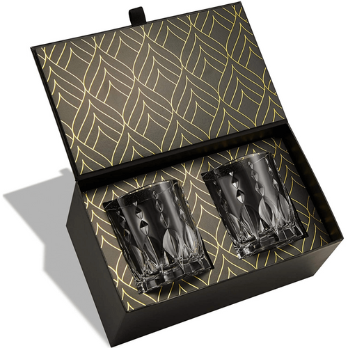 Set de 2 pahare de whiskey din cristal, 340 ml