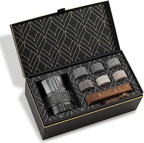 Set Cadou Pietre Whiskey & Pahar de Cristal - Reserve Tumbler (346 ml)